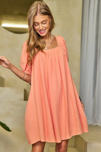 Coral Tie Back Dress