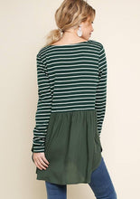 Load image into Gallery viewer, Green Long Sleeve Striped Top
